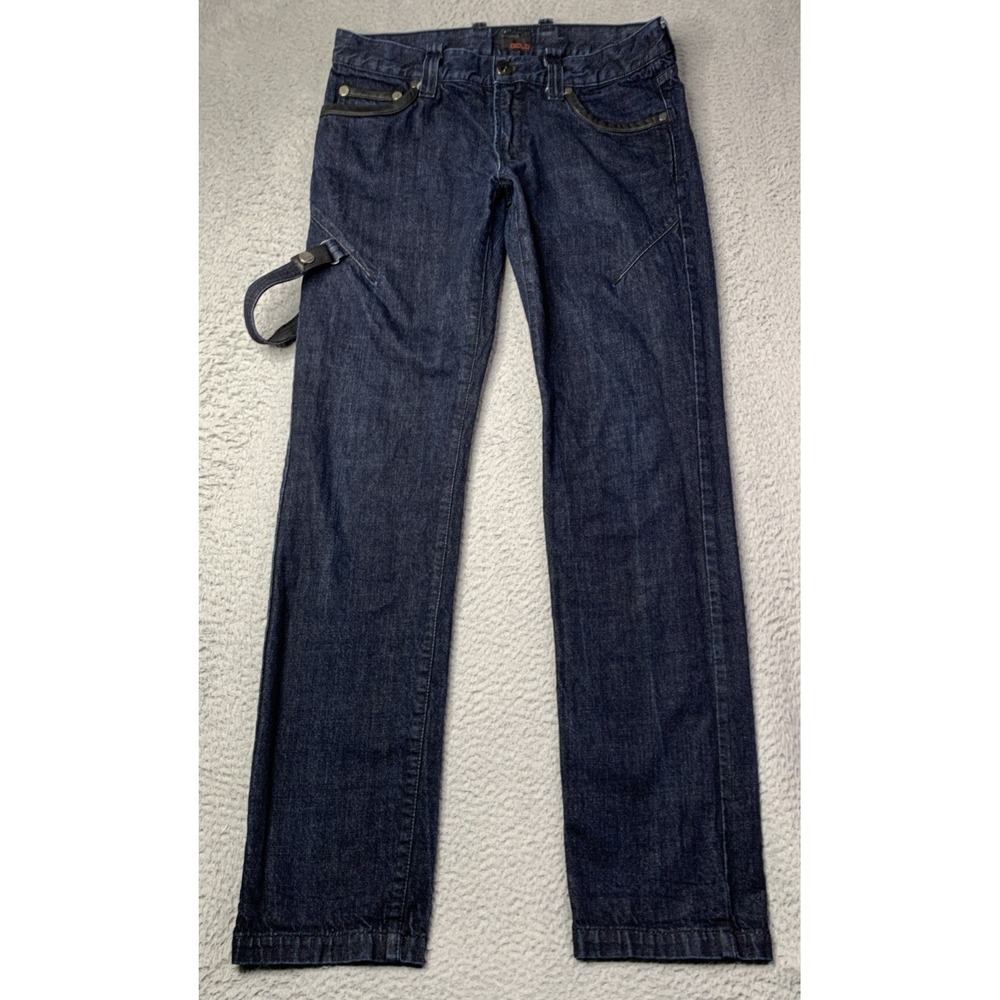 Vintage Energie GOLD Jeans Mens Size 33 Drak Wash Strap Y2K Streetwear Italy